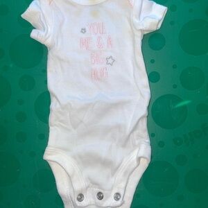 White Baby Onesie with Pink Accents